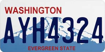 WA license plate AYH4324