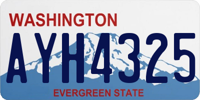 WA license plate AYH4325