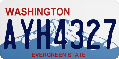 WA license plate AYH4327