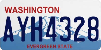 WA license plate AYH4328