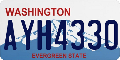 WA license plate AYH4330