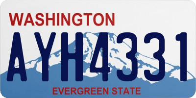 WA license plate AYH4331