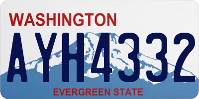 WA license plate AYH4332
