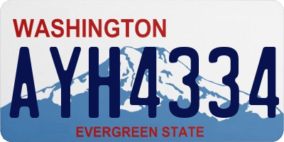 WA license plate AYH4334