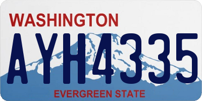 WA license plate AYH4335