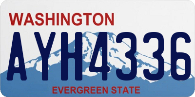 WA license plate AYH4336