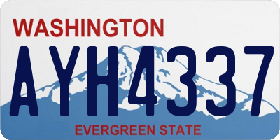 WA license plate AYH4337