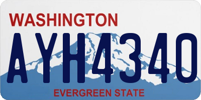 WA license plate AYH4340