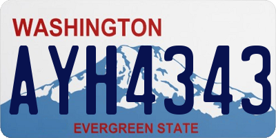WA license plate AYH4343