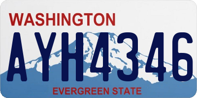 WA license plate AYH4346
