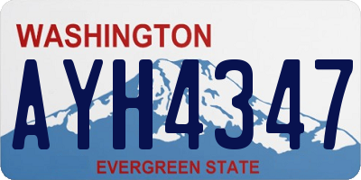 WA license plate AYH4347