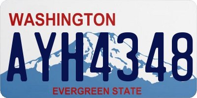 WA license plate AYH4348