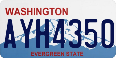 WA license plate AYH4350