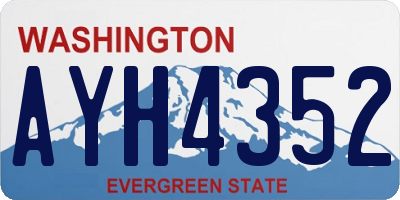 WA license plate AYH4352