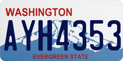 WA license plate AYH4353