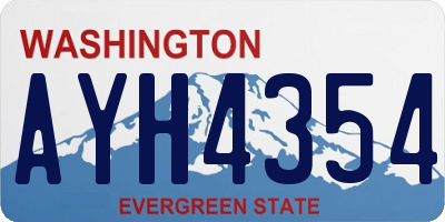 WA license plate AYH4354