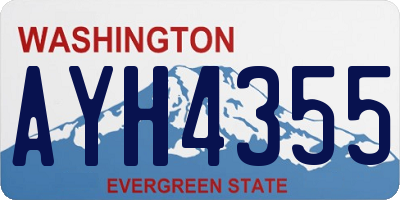 WA license plate AYH4355