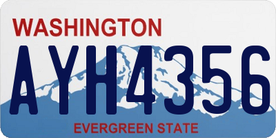 WA license plate AYH4356