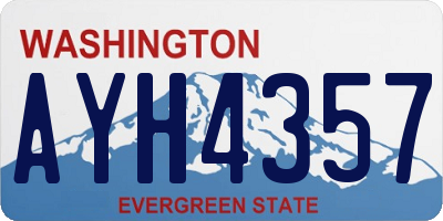 WA license plate AYH4357