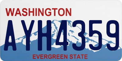WA license plate AYH4359