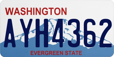 WA license plate AYH4362