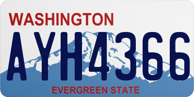 WA license plate AYH4366