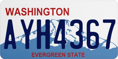 WA license plate AYH4367