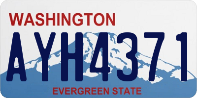 WA license plate AYH4371