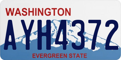 WA license plate AYH4372