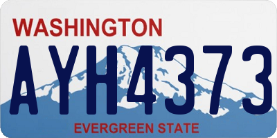 WA license plate AYH4373