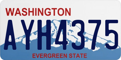 WA license plate AYH4375