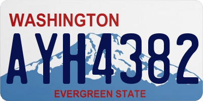 WA license plate AYH4382