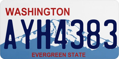 WA license plate AYH4383