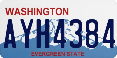 WA license plate AYH4384
