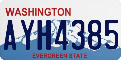 WA license plate AYH4385
