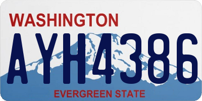 WA license plate AYH4386