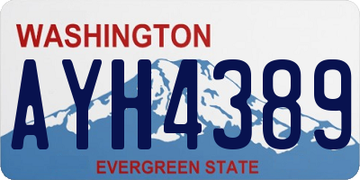 WA license plate AYH4389