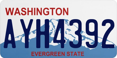 WA license plate AYH4392