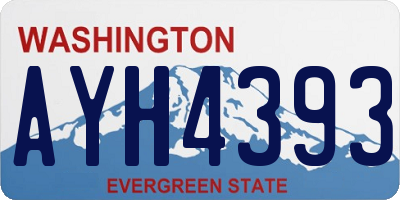 WA license plate AYH4393