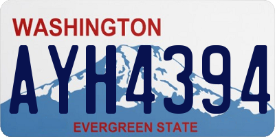 WA license plate AYH4394