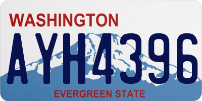WA license plate AYH4396