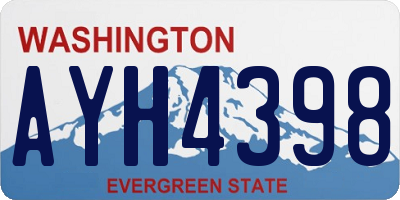 WA license plate AYH4398