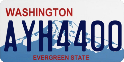 WA license plate AYH4400