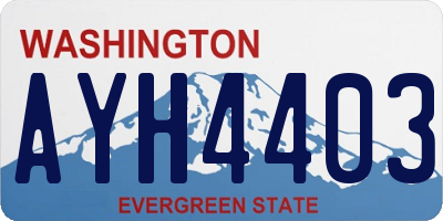WA license plate AYH4403