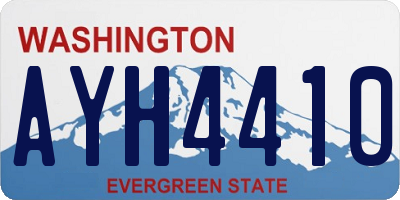 WA license plate AYH4410