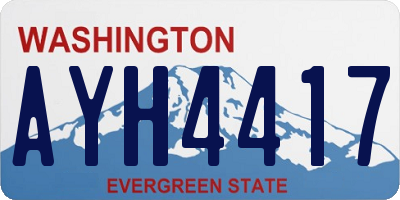 WA license plate AYH4417