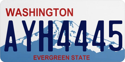WA license plate AYH4445