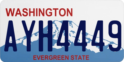 WA license plate AYH4449