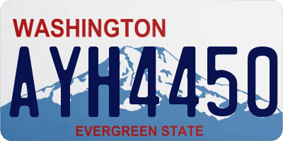WA license plate AYH4450