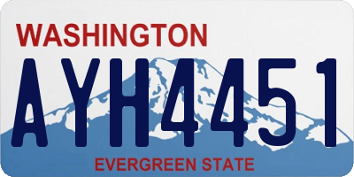 WA license plate AYH4451